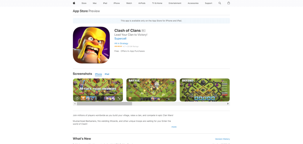 Clash Of Clans App Preview